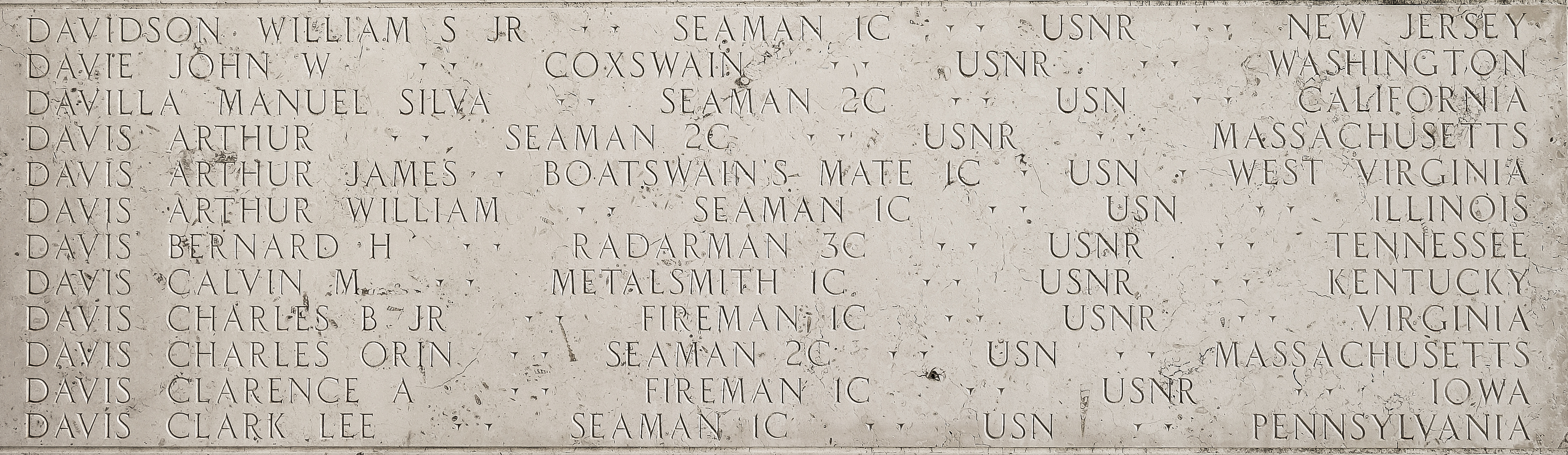 Bernard H. Davis, Radarman Third Class